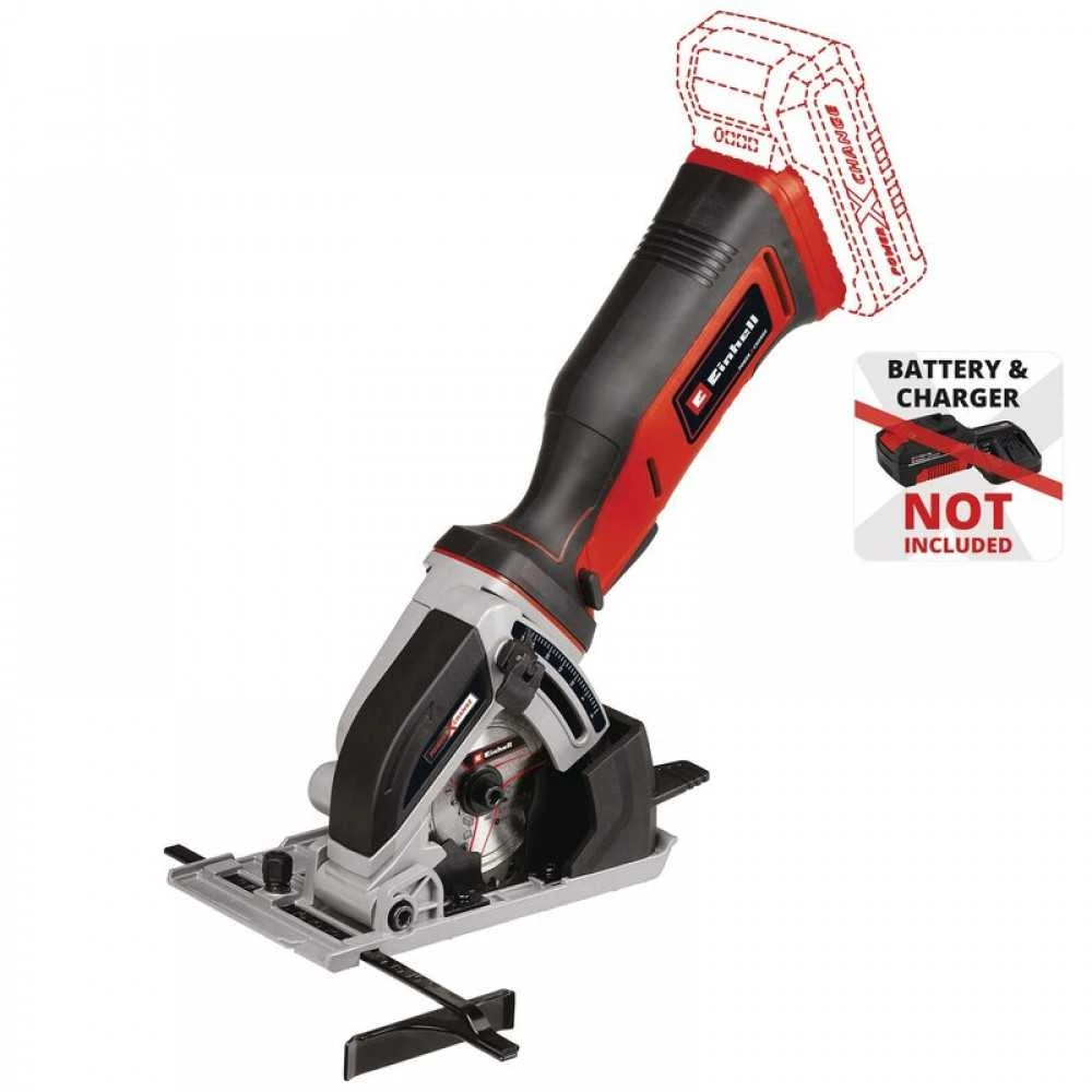 Einhell Akumuliatorinis mini diskinis pjūklas TE-CS 18/89 Li be akumuliatoriaus ir kroviklio