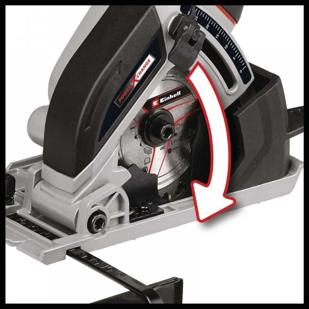 Einhell Akumuliatorinis mini diskinis pjūklas TE-CS 18/89 Li be akumuliatoriaus ir kroviklio