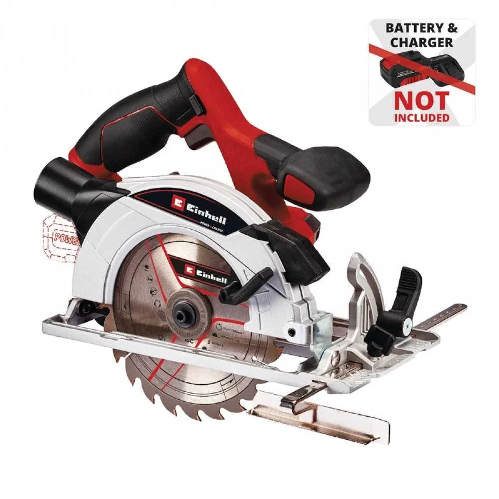 Einhell Akumuliatorinis diskinis pjūklas TE-CS 18/165-1 Li be akumuliatoriaus ir kroviklio
