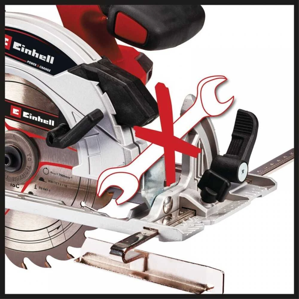 Einhell Akumuliatorinis diskinis pjūklas TE-CS 18/165-1 Li be akumuliatoriaus ir kroviklio