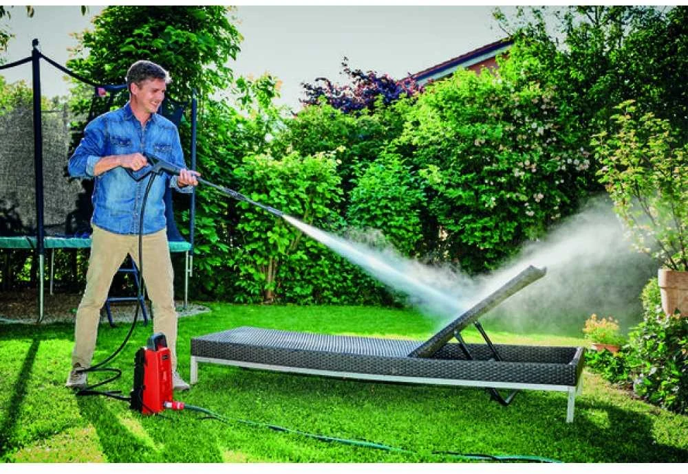 Einhell TC-HP 90 plovimo procesas lauke