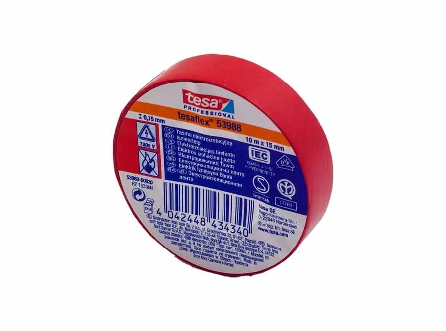 Izoliuojanti juosta TESA (raudona) 10m x 15mm 53988-00020-00