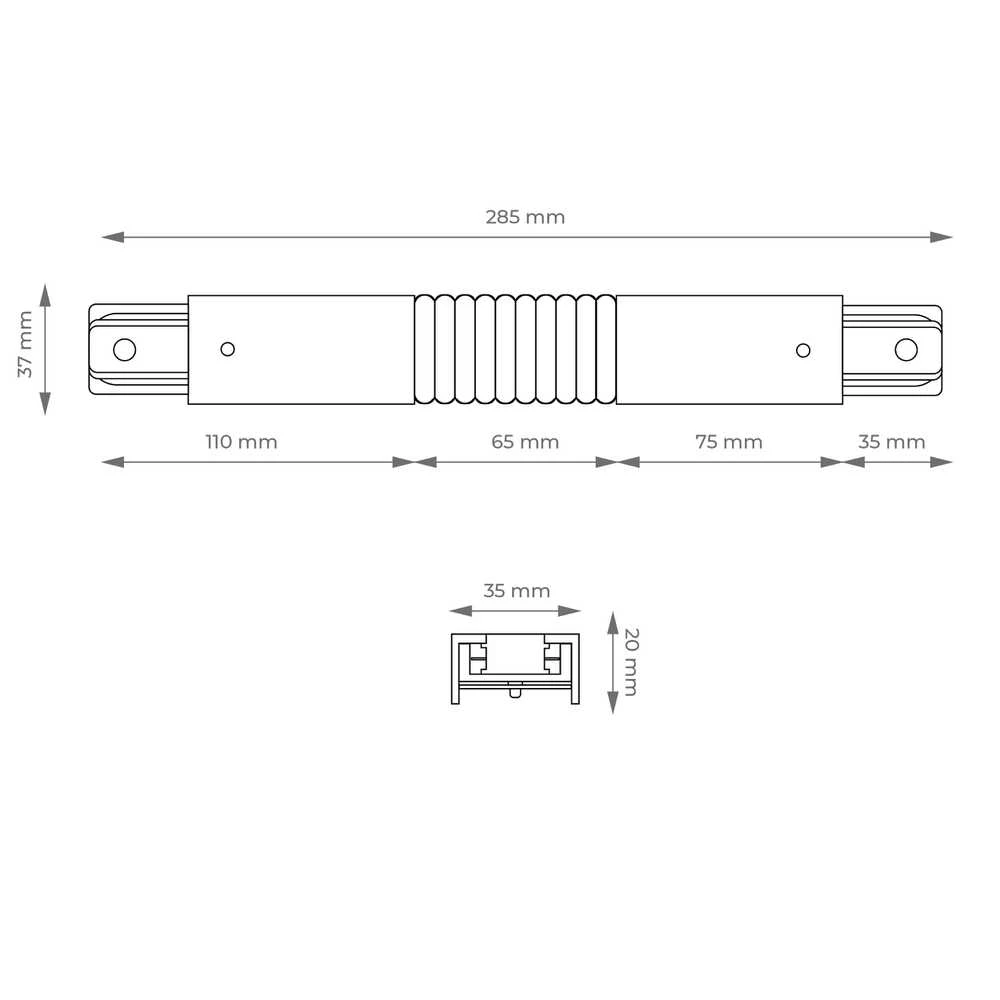 Elektrinė jungtis bėginei sistemai DPM X-Line PROFILE FLEX CONNECTOR, -, 0