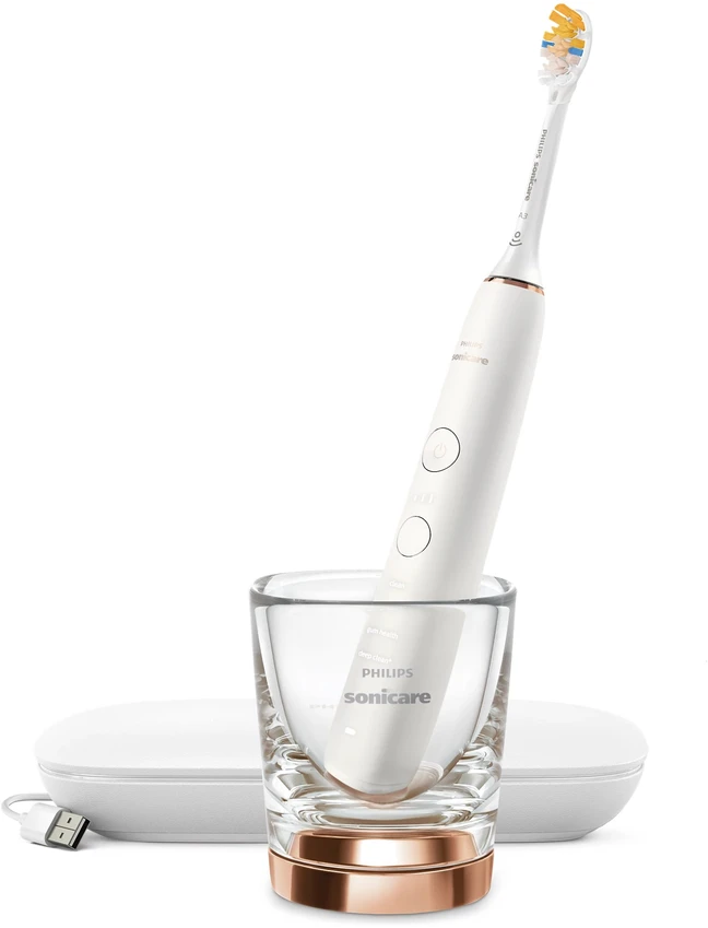 Elektrinis dantų šepetėlis Philips Sonicare DiamondClean 9000 HX9911/23, Baltas