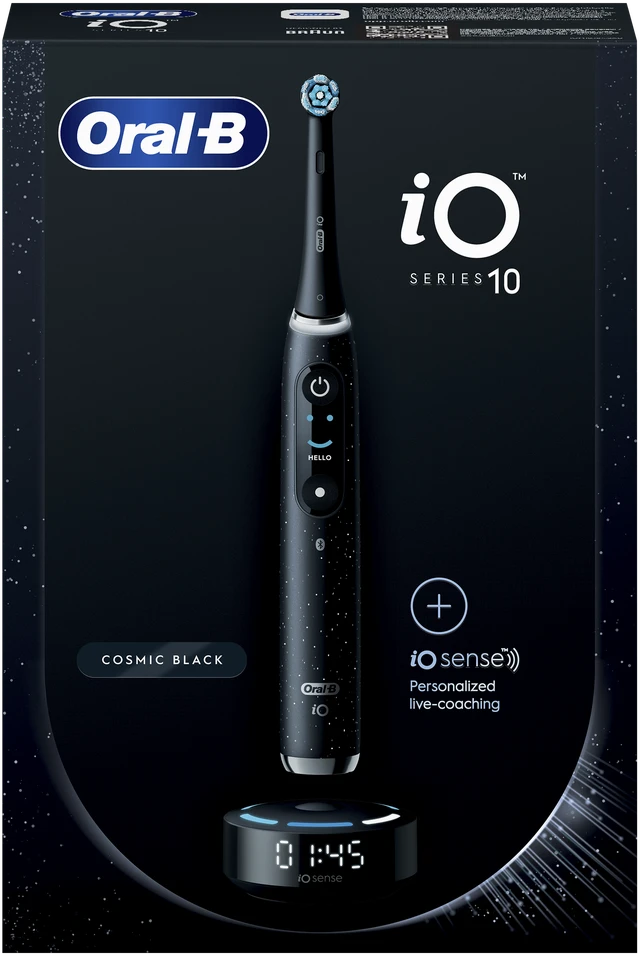 Elektrinis dantų šepetėlis Braun Oral-B iO Series 10, Juodos spalvos