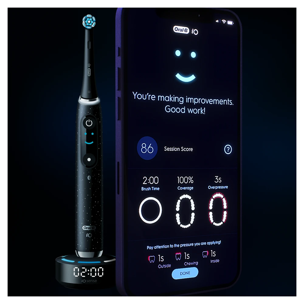 Elektrinis dantų šepetėlis Braun Oral-B iO Series 10, Juodos spalvos