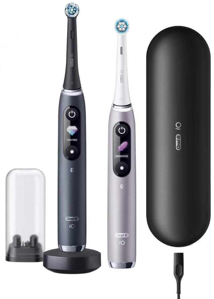 Elektrinis dantų šepetėlis Oral-B iO Series 9 Duo Pack, juoda sp./rožinė sp.