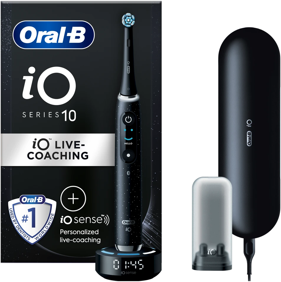 Elektrinis dantų šepetėlis Braun Oral-B iO Series 10, Juodos spalvos