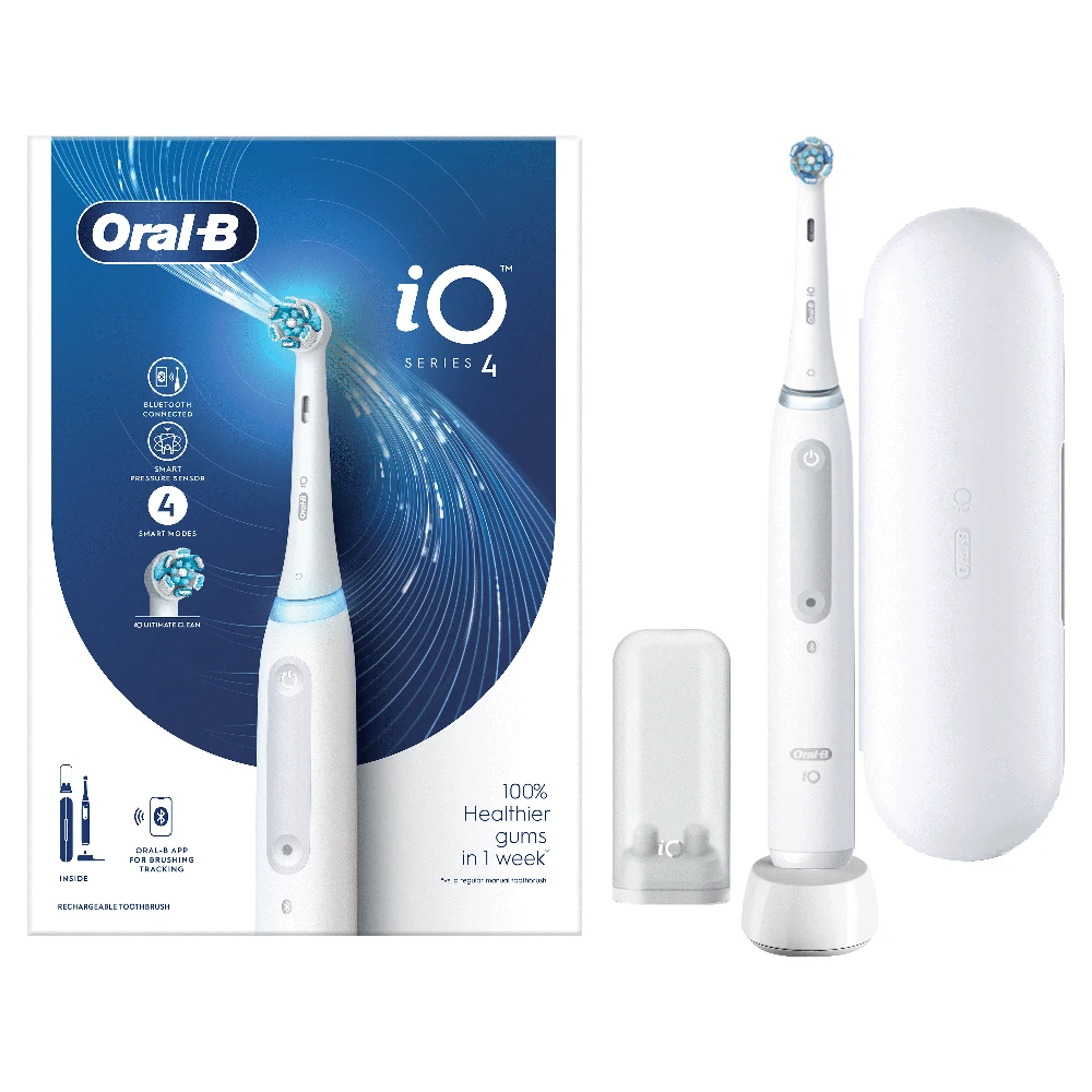Braun Oral-B iO4 elektrinis dantų šepetėlis baltas Quite Baltas