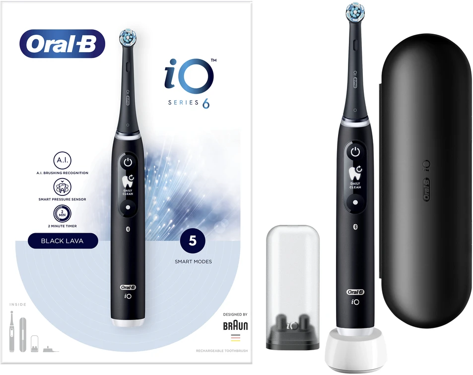 Elektrinis dantų šepetėlis Oral-B iOM6.1B6.3DK iO6, juoda sp.