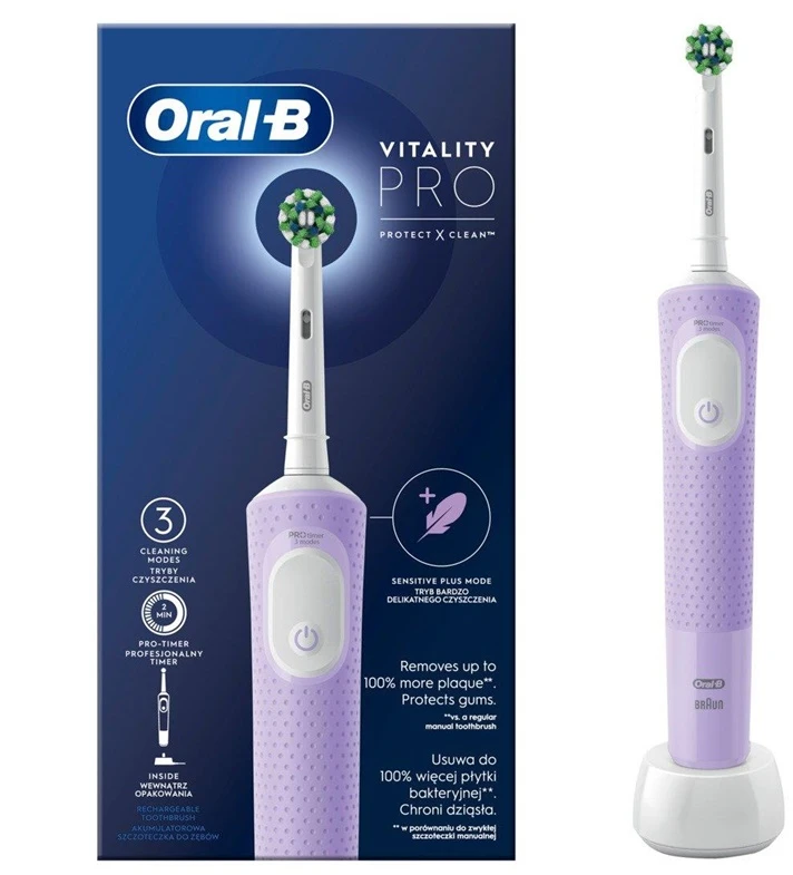 Elektrinis dantų šepetėlis Oral-B Vitality Pro, violetinė sp.