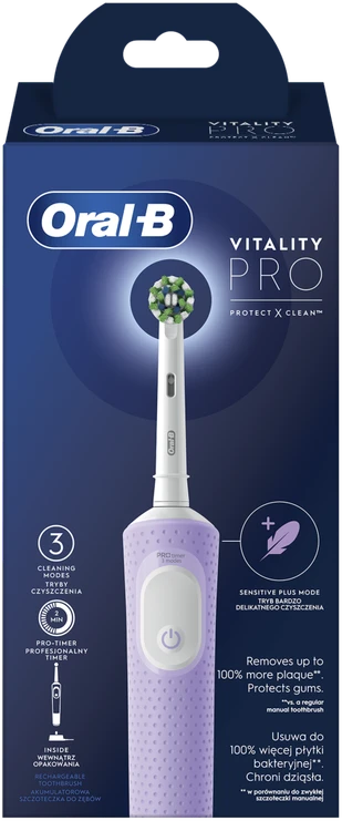 Elektrinis dantų šepetėlis Oral-B Vitality Pro, violetinė sp.