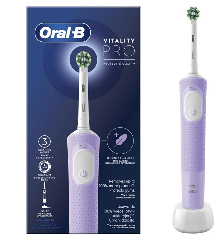 Elektrinis dantų šepetėlis Oral-B Vitality Pro, violetinė sp.