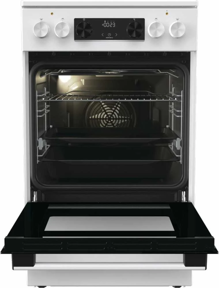 Viryklė Gorenje | Cooker | GECS5C70WA | Hob type Vitroceramic | Oven type Electric | Baltas | Plotis 50 cm | Grilling | LED | Gylis 59.4 cm | 70 L
