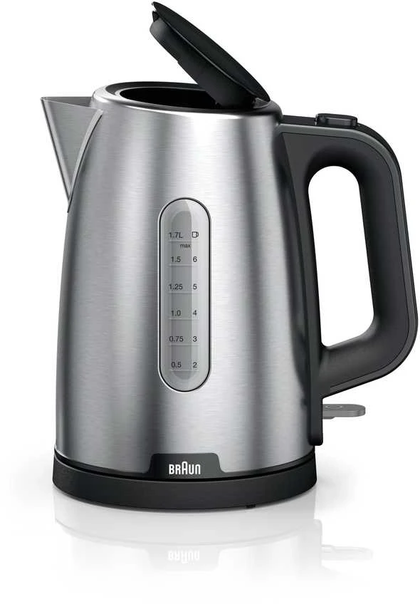 Elektrinis virdulys Braun PurShine WK1500BK, 1.7 l, sidabro sp./juoda sp.