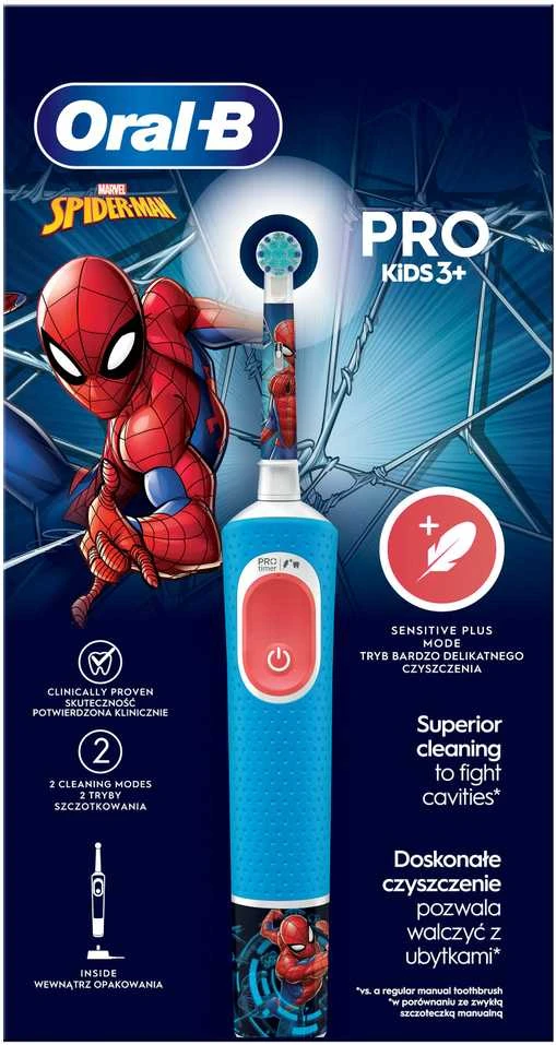 Elektrinis dantų šepetėlis Oral-B D103.413.2K Vitality PRO Kids, mėlyna sp./raudona sp.