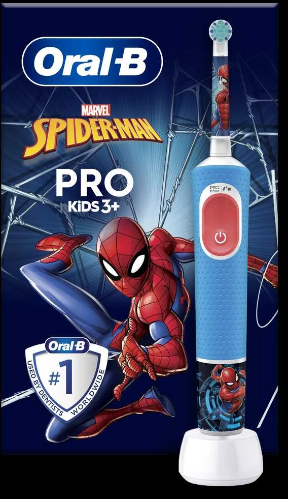 Oral-B Braun D103.413.2K Vitality PRO Kids Elektrinis Dantų Šepetėlis 3+ Spiderman