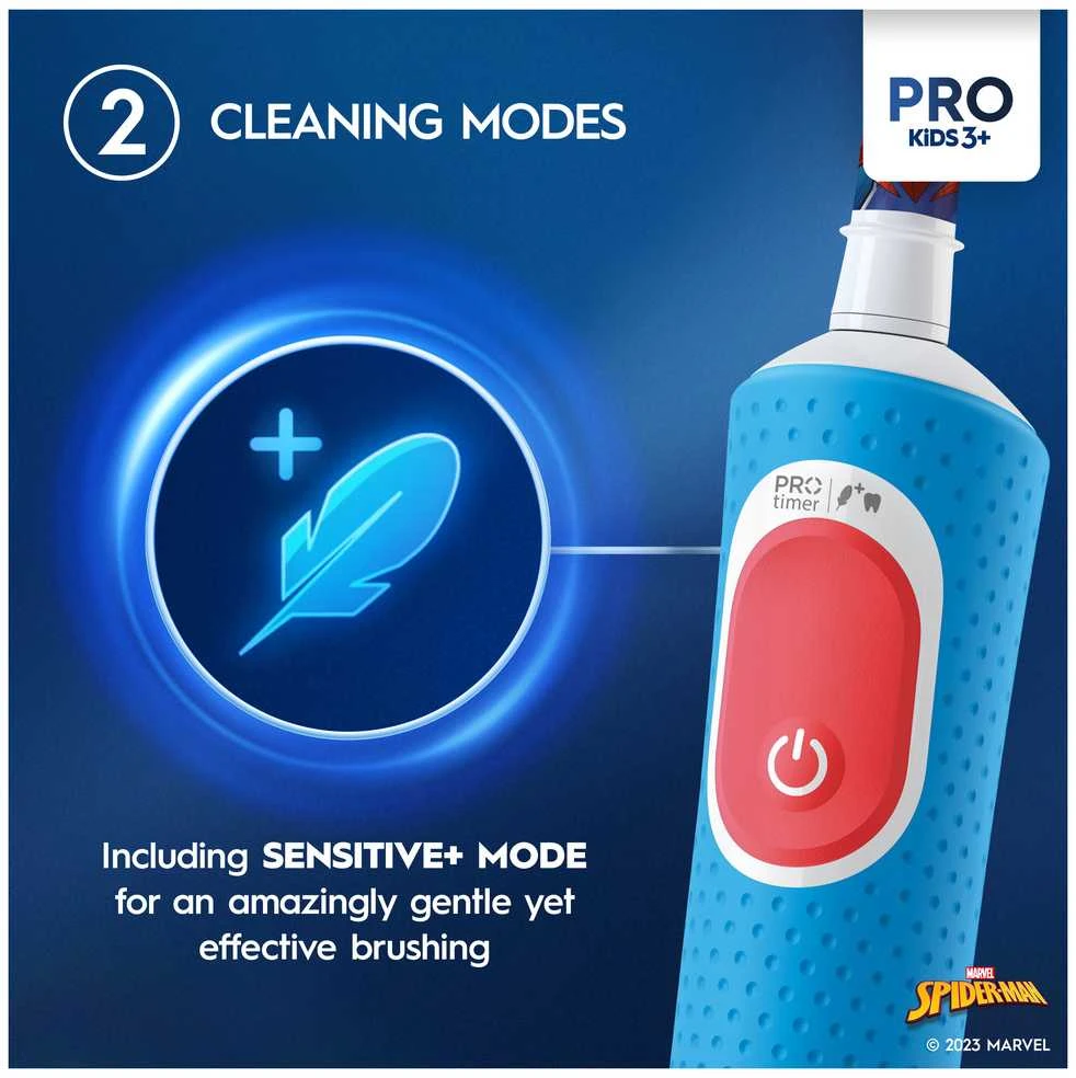 Elektrinis dantų šepetėlis Oral-B D103.413.2K Vitality PRO Kids, mėlyna sp./raudona sp.
