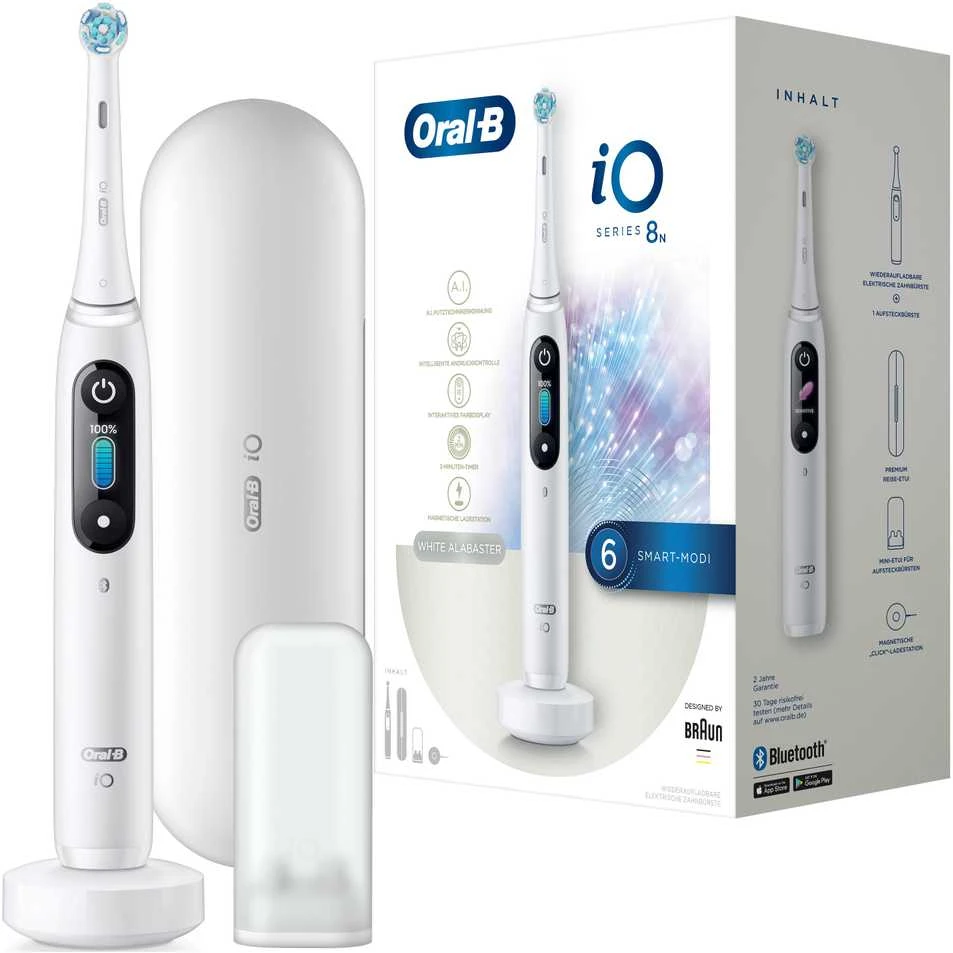Elektrinis dantų šepetėlis Oral-B iO8, baltas