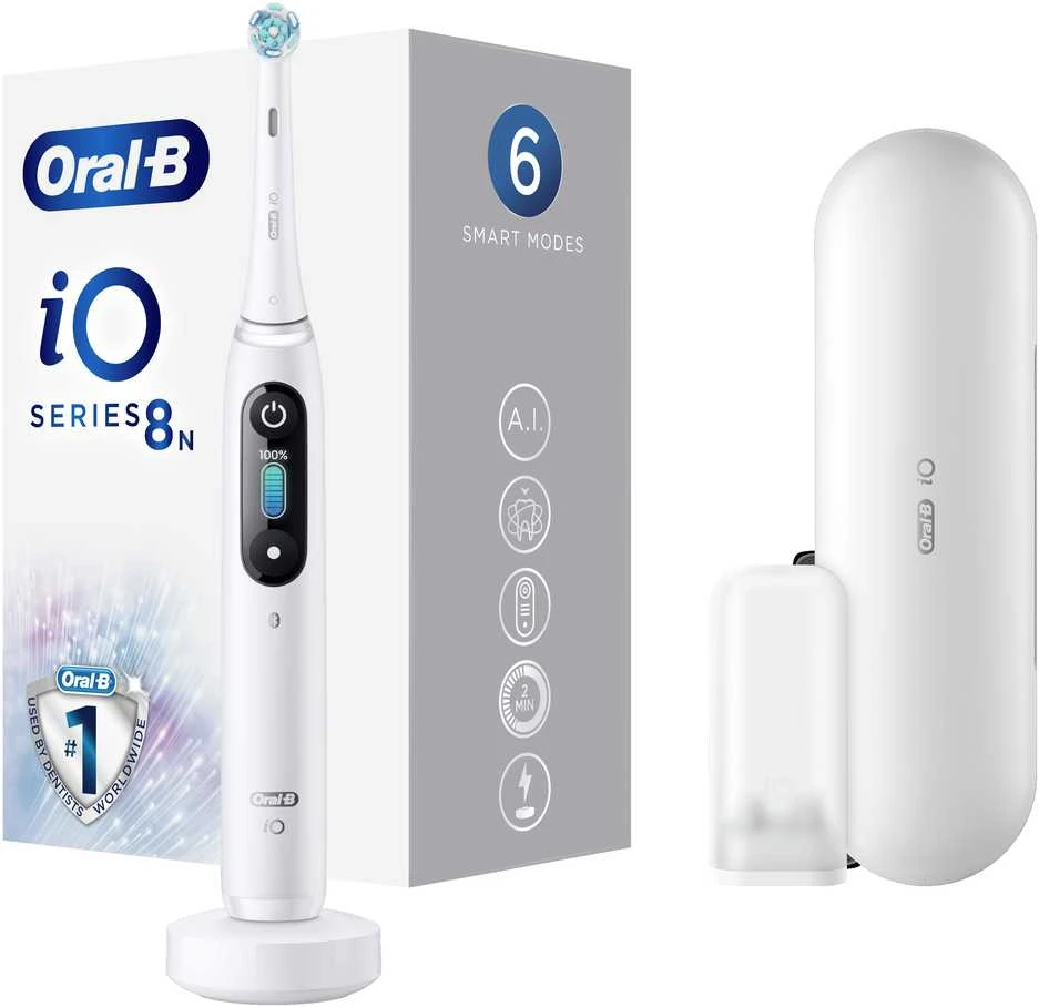 Elektrinis dantų šepetėlis Oral-B iO8, baltas