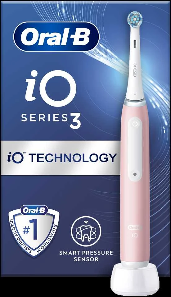 Oral-B | Elektrinis dantų šepetėlis | iO3 Series | Įkraunamas | Suaugusiems | Šepetėlių skaičius galvutės įeina 1 | Number of teeth brushing modes 3 | Blush Rožinė