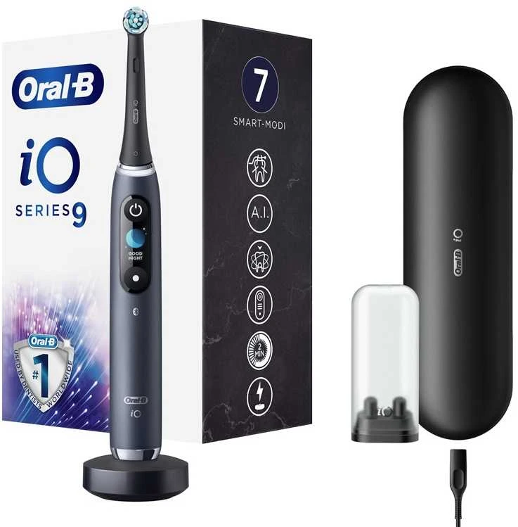 Elektrinis dantų šepetėlis Oral-B iO9 Juodas Onyx, juoda sp.