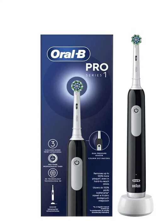 Elektrinis dantų šepetėlis Oral-B Pro Series 1 D305.513.3, juoda sp.
