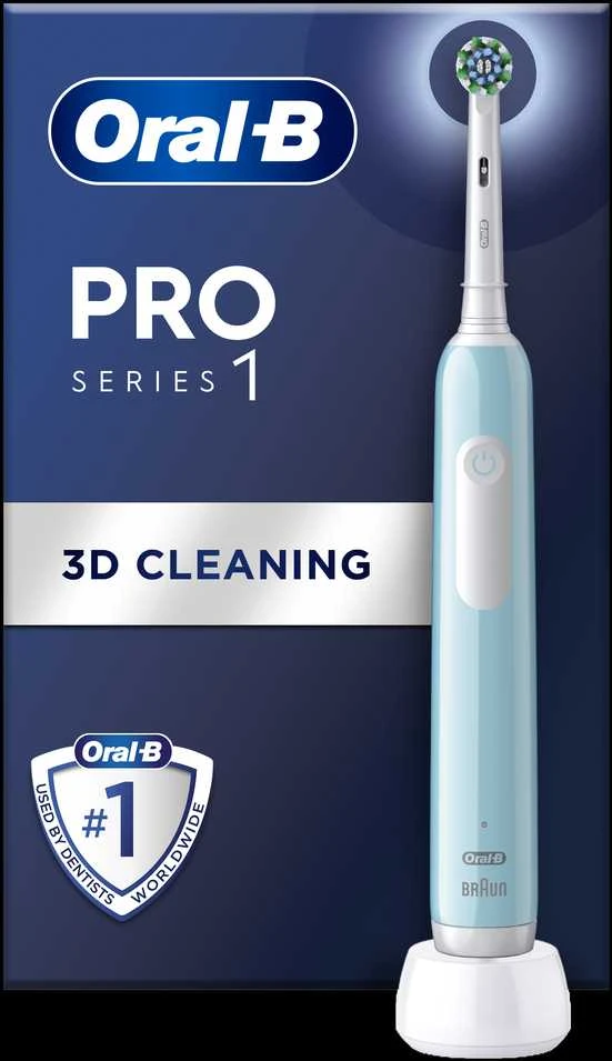 Elektrinis dantų šepetėlis Oral-B Pro 1 Caribbean Blue Cross Action