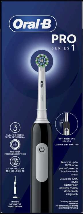 Elektrinis dantų šepetėlis Oral-B Pro Series 1 D305.513.3, juoda sp.