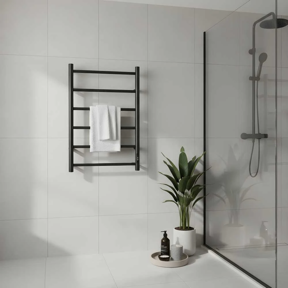 Elektrinis rankšluosčių džiovintuvas Thema Lux BK109W-6T, juoda sp., 54 cm x 71.5 cm, 80 W