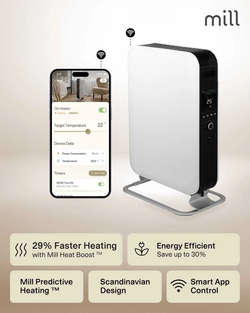 Elektrinis šildytuvas Mill OIL2000WIFI3 | 2000W | iki 24 m² | Baltas