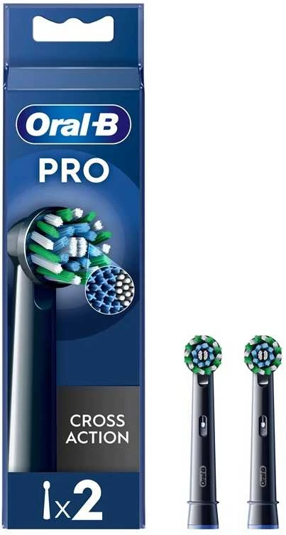 Dantų šepetėlis Elektrinio dantų šepetėlio galvutė Oral-B EB50-2 Cross Action Pro Juodas, juoda sp., 2 vnt.