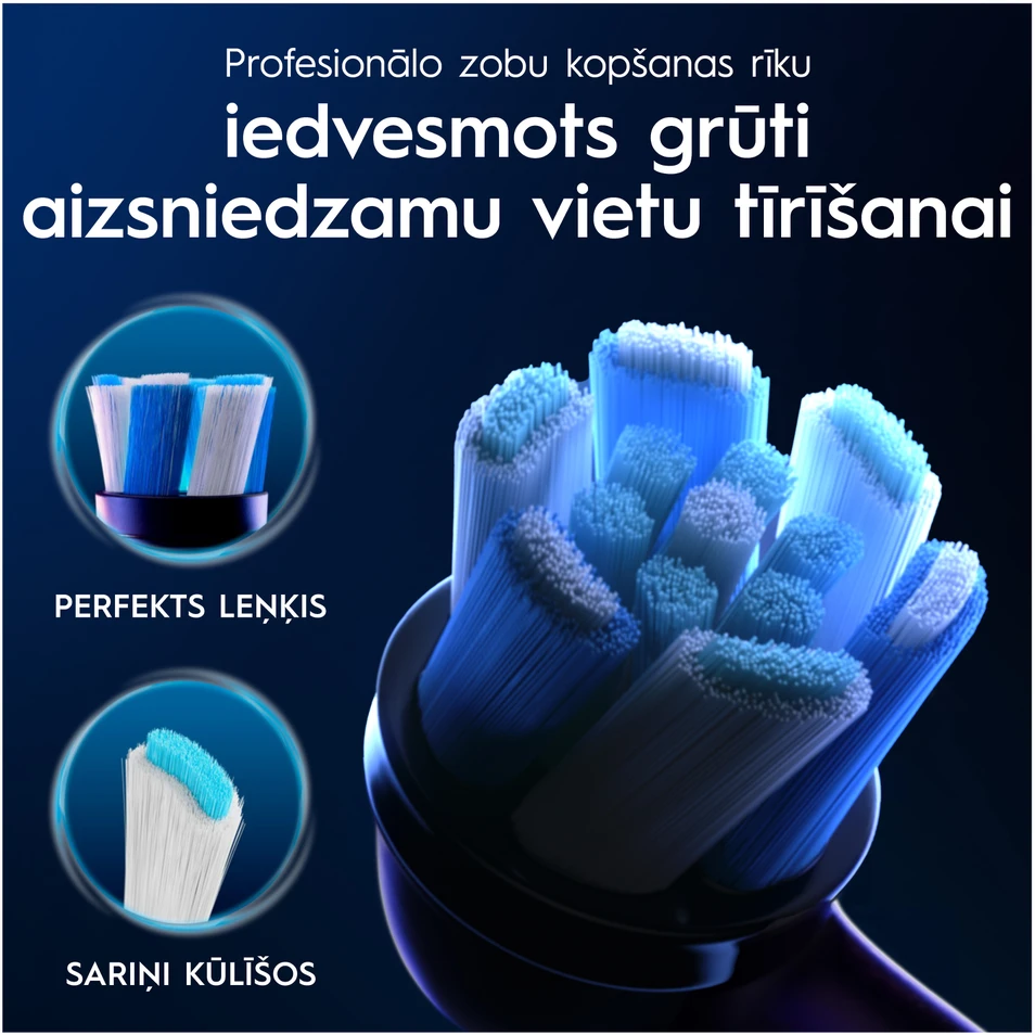 BRAUN iO RB CBF-4 Ultimate Clean Juodas 4ct antgaliai dant šepetėliui