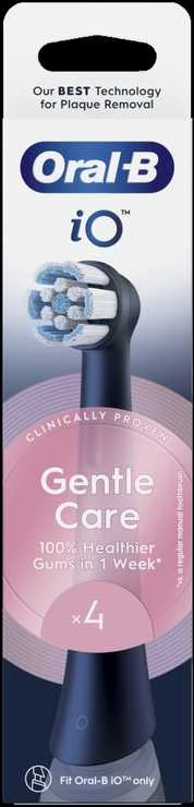Braun SB-4 Oral-B iO Gentle Care Juodas keičiamos dantų šepetėlio galvutės 4 vnt.