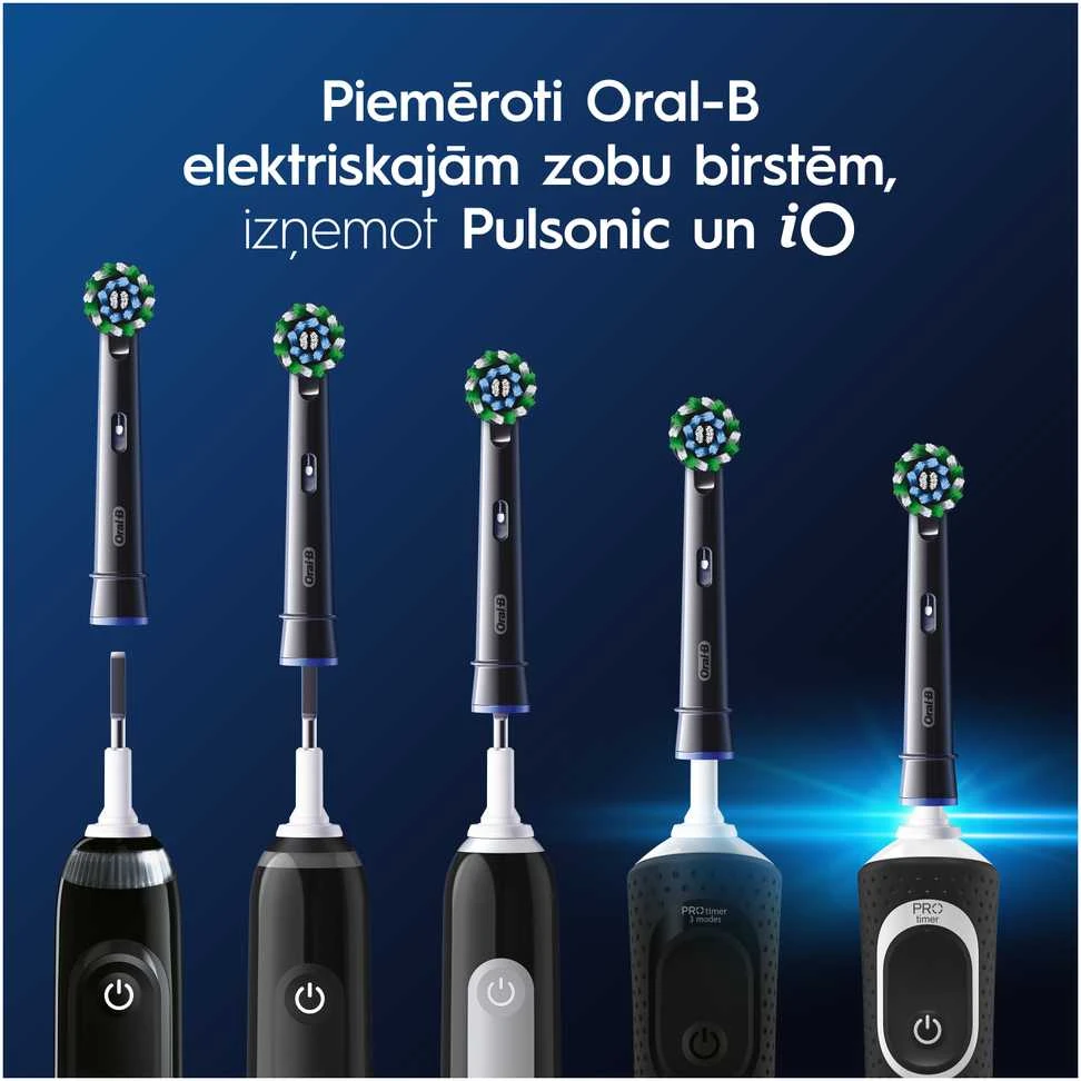 Dantų šepetėlio galvutės Oral-B EB50-2 Cross Action Pro, juodos spalvos, 2 vnt.
