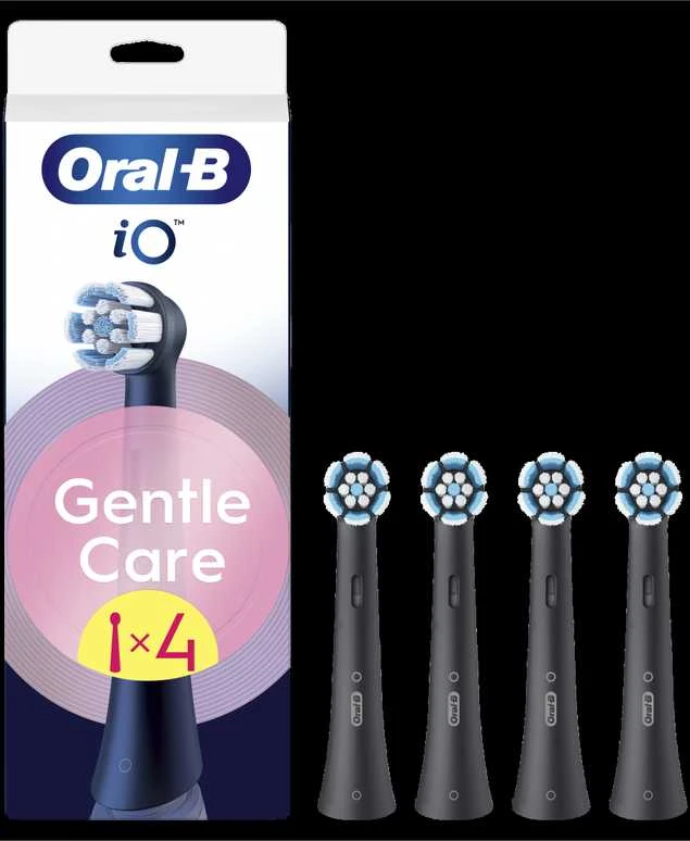 Braun SB-4 Oral-B iO Gentle Care Juodas keičiamos dantų šepetėlio galvutės 4 vnt.