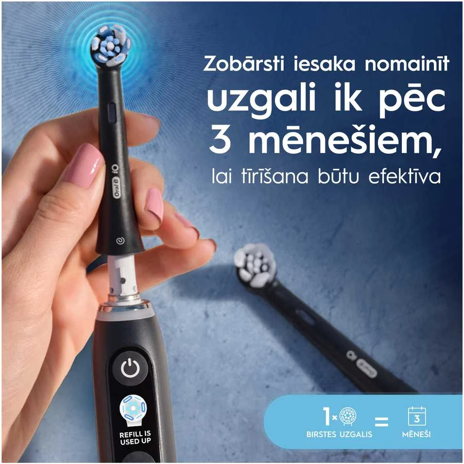 BRAUN iO RB CBF-6 Ultimate Clean Juodas 6ct antgaliai dantų šepetėliui