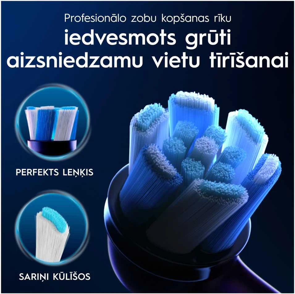 BRAUN iO RB CBF-6 Ultimate Clean Juodas 6ct antgaliai dantų šepetėliui