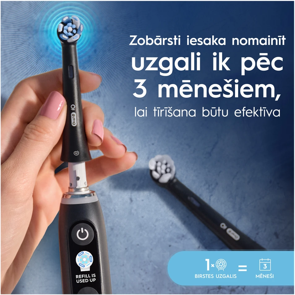 BRAUN iO RB CBF-4 Ultimate Clean Juodas 4ct antgaliai dant šepetėliui