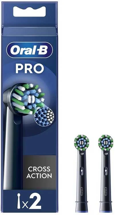 Dantų šepetėlis Elektrinio dantų šepetėlio galvutė Oral-B EB50-2 Cross Action Pro Juodas, juoda sp., 2 vnt.