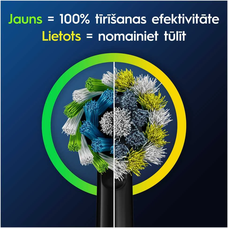 Dantų šepetėlis Elektrinio dantų šepetėlio galvutė Oral-B EB50-4 Cross Action Pro, juoda sp., 4 vnt.