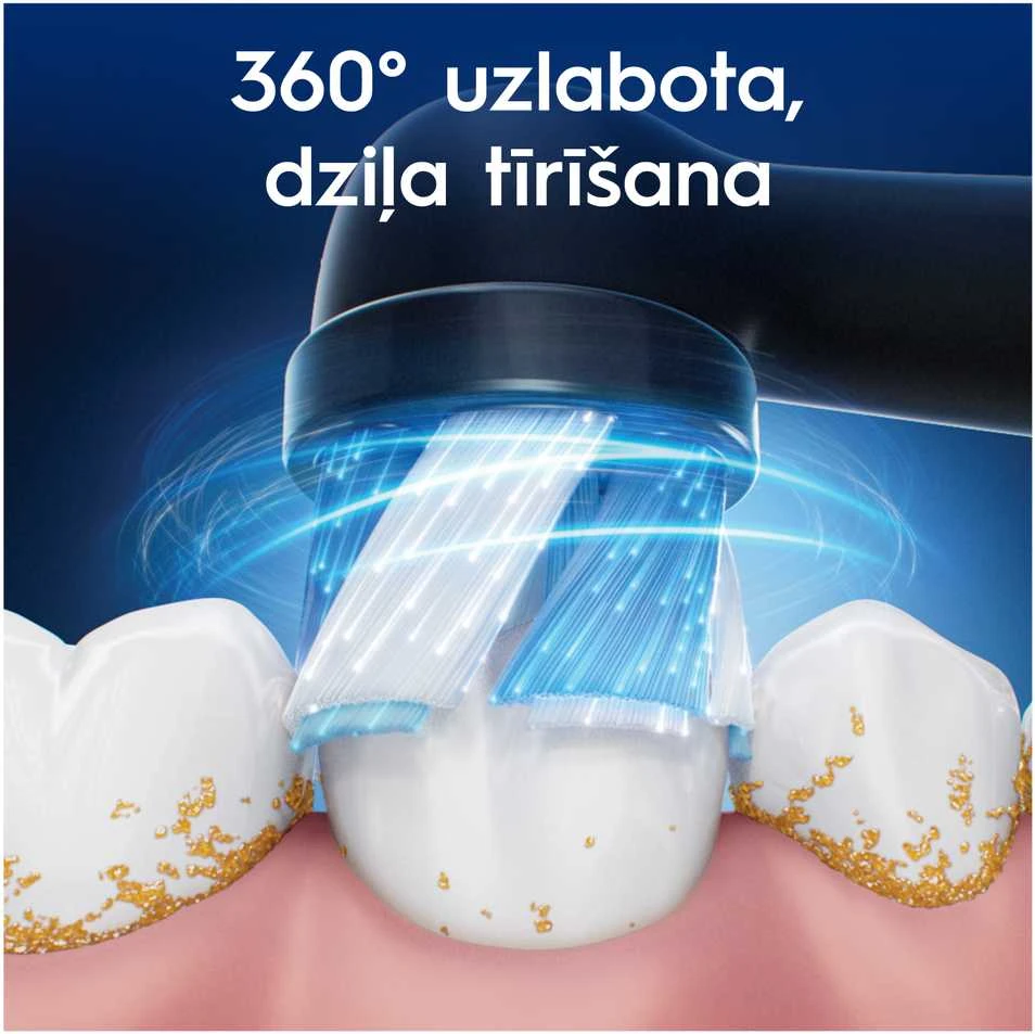 BRAUN iO RB CBF-6 Ultimate Clean Juodas 6ct antgaliai dantų šepetėliui