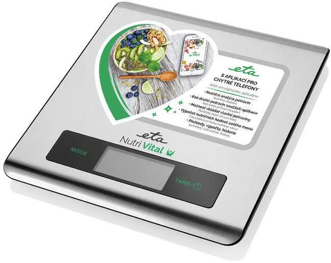 Virtuvinės svarstyklės ETA Nutri Vital 0790 90000, Sidabrinės