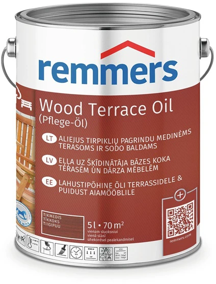 Dekoratyvinis aliejus Remmers Wood Terrace Oil tikmedis 5 l