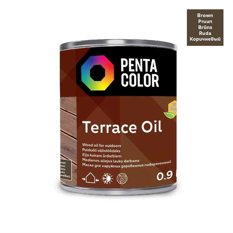 Terasų aliejus Pentacolor Terrace Oil, ruda sp., 0.9 l
