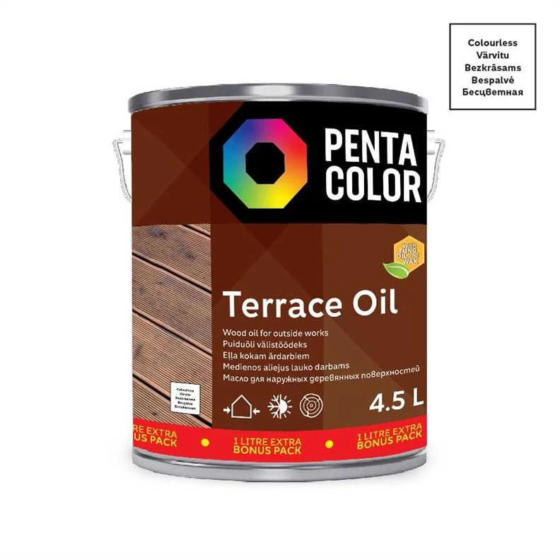 Terasų aliejus Pentacolor Terrace Oil, skaidri sp., 4.5 l