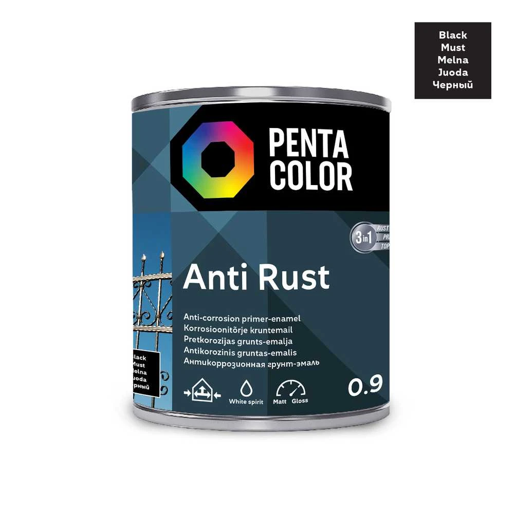 Pentacolor ANTICOR PAINT ANTI-RUST Juodas 0,9L