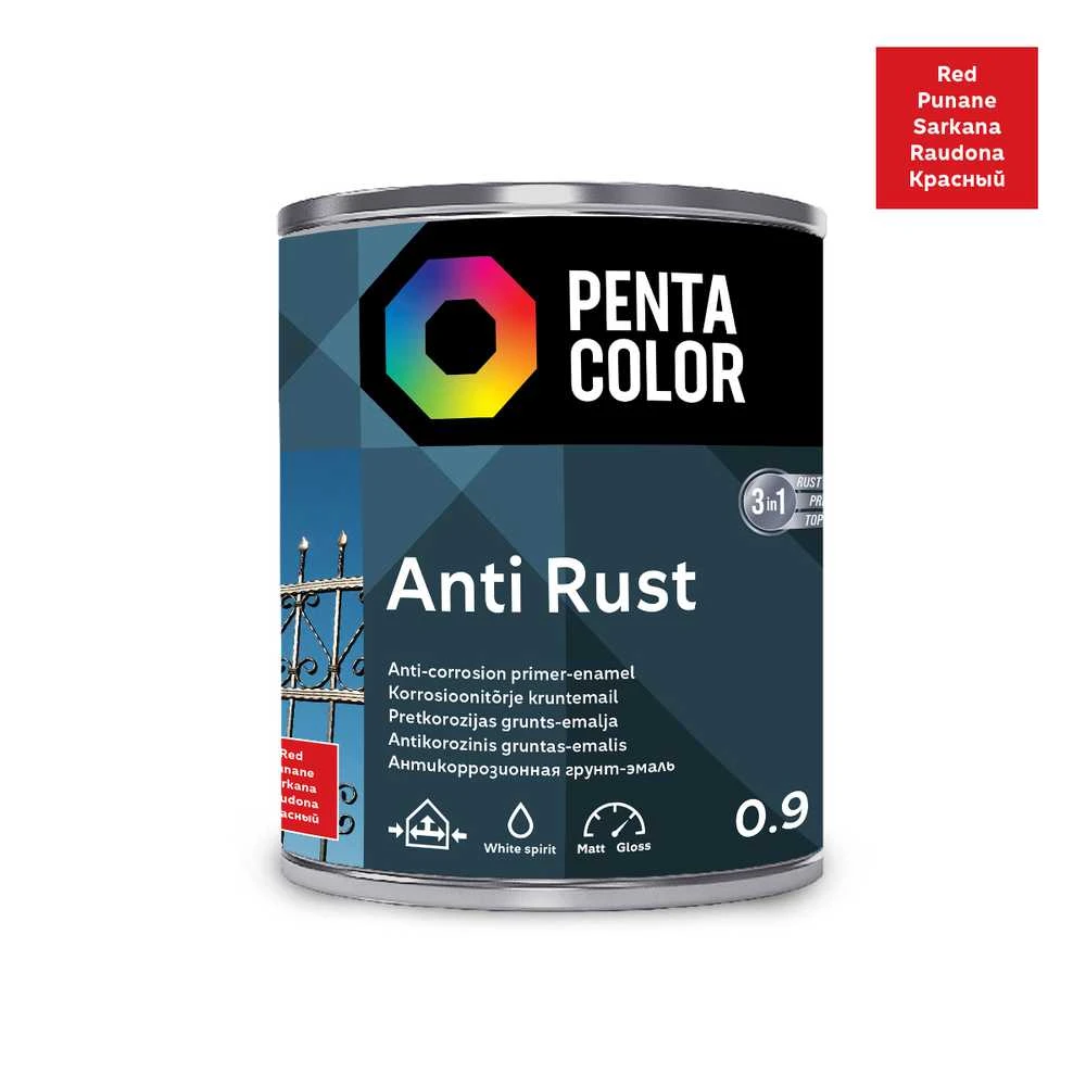 Pentacolor ANTICOR PAINT ANTI-RUST Raudonas 0,9L