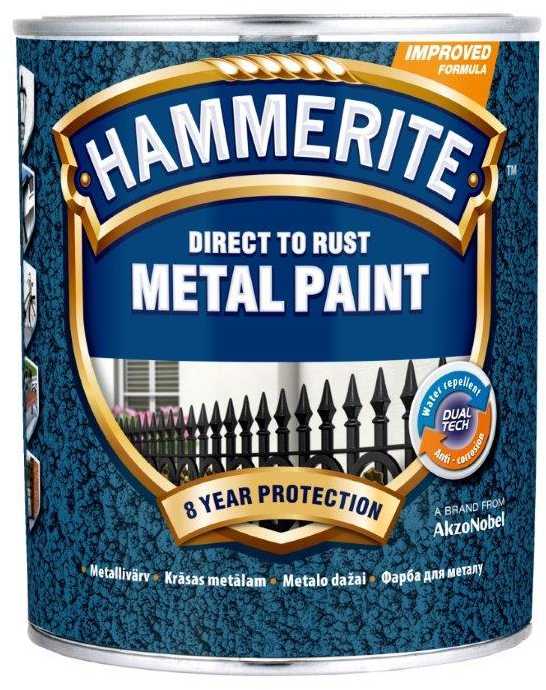 Metalo dažai HAMMERITE HAMMERED FINISH, juodos sp., 2,5 l
