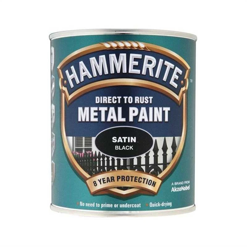 Hammerite juodi pusiau blizgūs metalo dažai 0,75 l